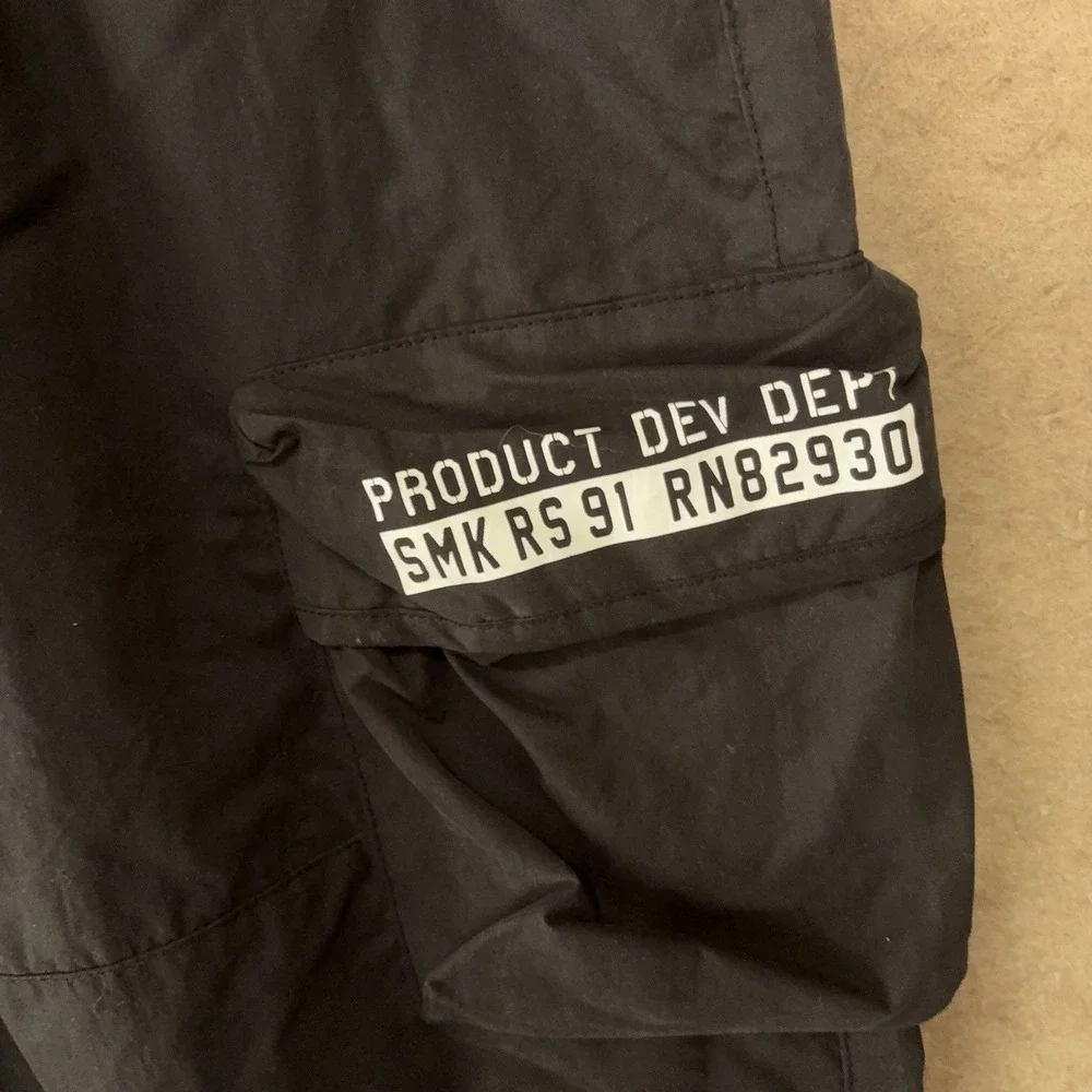 Smoke Rise Cargo Pants Mens Sz M Black‎ Drawstring Cinch Hem Streetwear